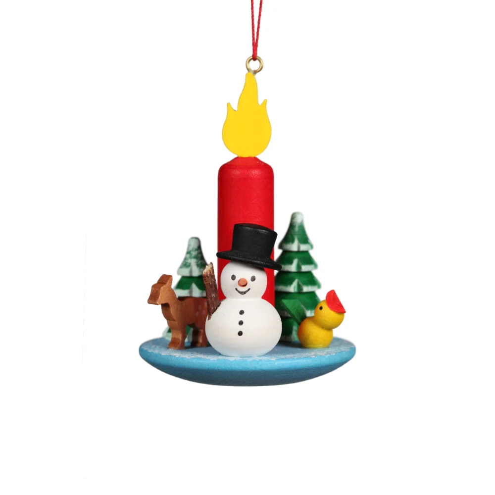 Baumbehang Kerze mit Schneemann - Auslaufartikel